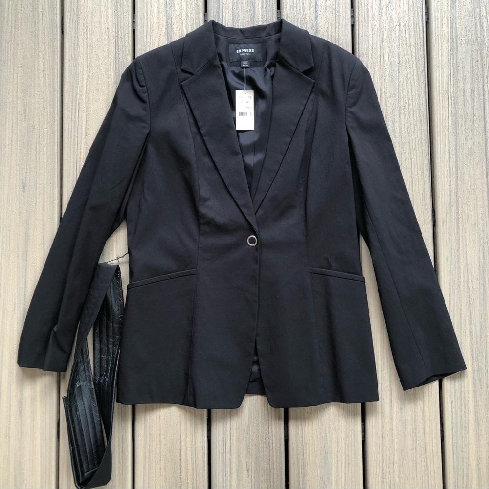 NWT Express STRETCH Elegant Black Suit Jacket / Blazer Size 13/14